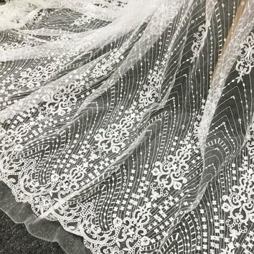 Light Ivory Vintage style lace fabric French tulle bridal fabric For Wedding Gown Bridal dress Evening Prom Blessing Gowns