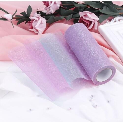 10yard Colorful Rainbow Printed Tulle Fabric DIY Sewing Baby Shower Tutu Skirt Princess Dress Wedding Party Decoration Supplies