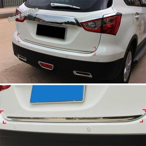 Lapetus Stainless Steel Exterior Kit Fit For Suzuki Sx4 s-cross 2014 - 2020 Rear Trunk Tailgate Bottom Lid Stripe Cover Trim