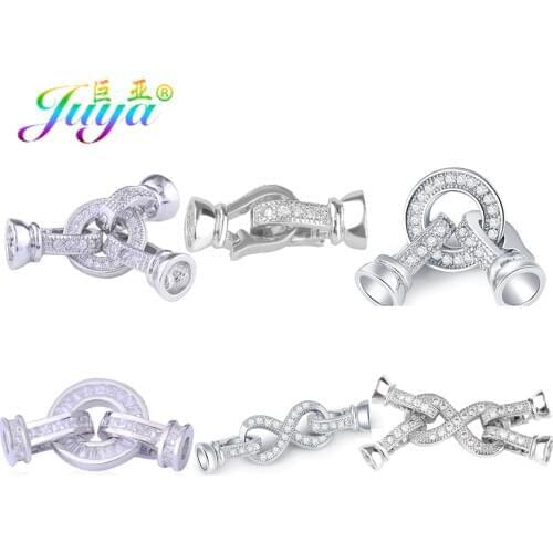 Juya Womens Jewelry Material Pearls Fastener Clasps Accessories For Handmade Pearls Natural Stones Bracelets Necklace Making