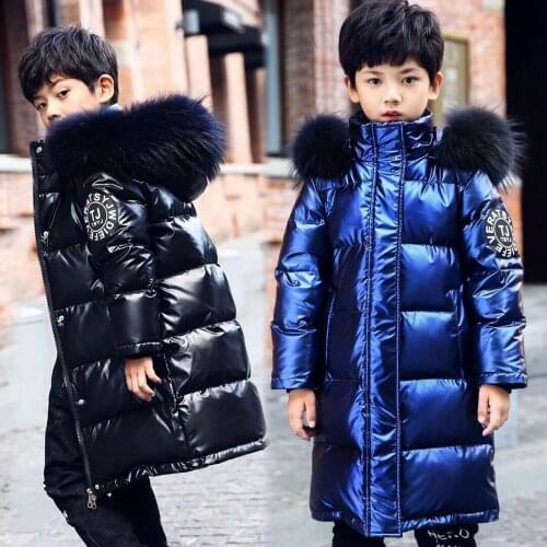 Boys Winter Jacket Kids Warm Clothing Thick Coats Childrens Winter Windproof Clothes Kid Big Fur Collar Hooded Parka