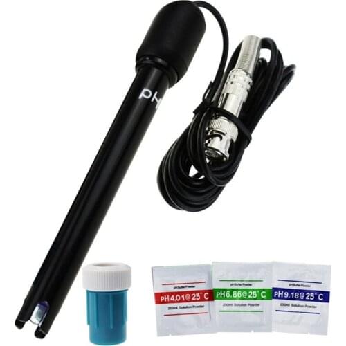 0-14 PH Electrode Probe BNC Connector, 300cm Cable for PH Meter Monitor Controller for Aquarium Hydroponics Plant Pool