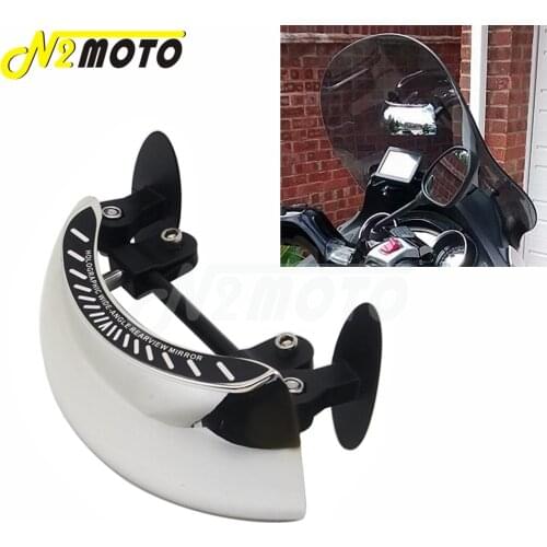 1pcs Motorcycle Windscreen 180+ Degree Blind Spot Mirror Wide Angle Rearview Mirrors Safety Auxiliary Small Rear View Mirror
