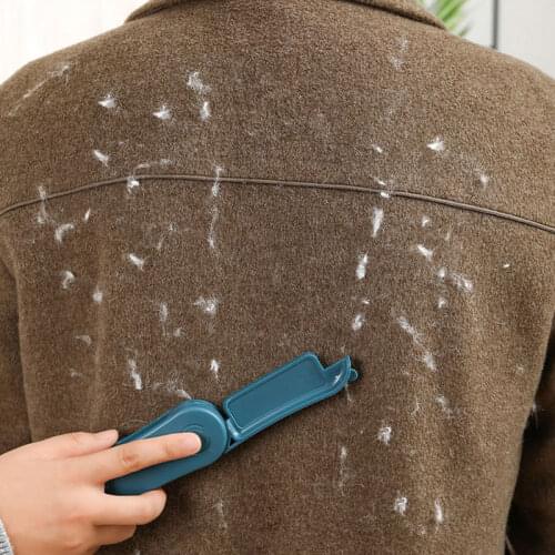 1pc Portable 2 In1 Multifunction Portable Folding Double Brush Tool Power Free Fluff Removing Roller for Sweater Woven Coat
