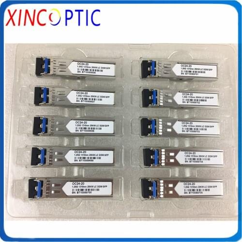 10Pcs GLC-LH-SMD 1000BASE-LX 1Gbps Duplex LC 1.25G 1310nm 20km DOM SFP Fiber Optic Transceiver Module
