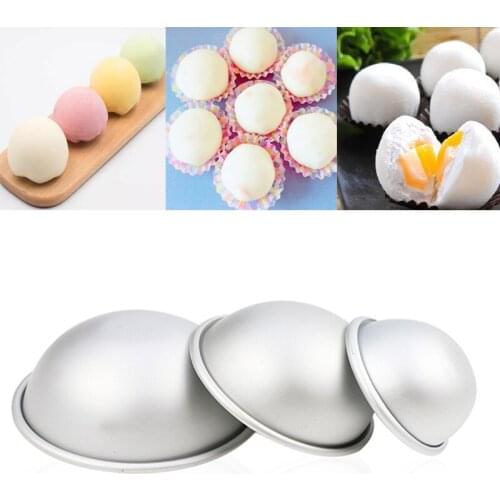 2PCS Round Aluminium Alloy Cake Molds DIY Tool Ball Crafting Gift Semicircle Sphere Mold Egg Tart Cake Decoating Tools