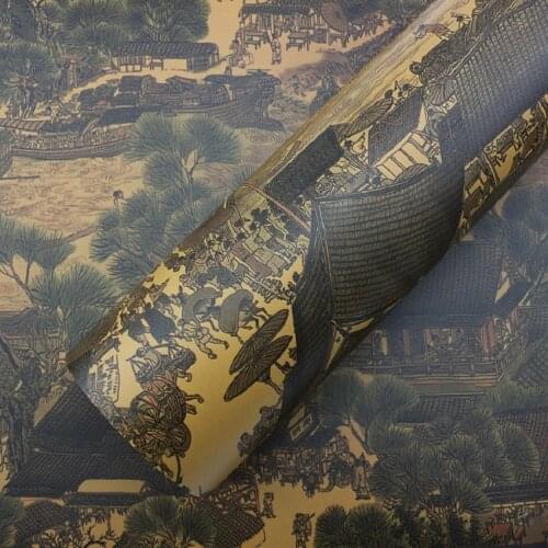 30*100 Car Styling Body Film Vinyl Wrap Chinese Famous Paintings Riverside Scene at Qingming Festival Auto Interior Stickers