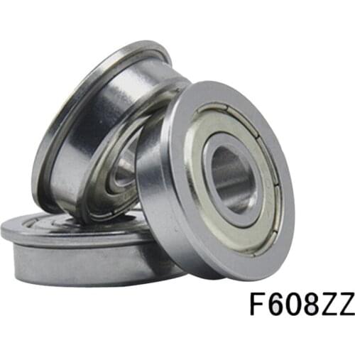 4pcs F608ZZ Flange Ball Bearing 8*22*7 mm Metric Flanged Bearing Mechanical Replace