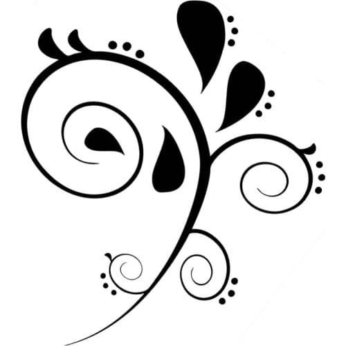 Abstract Floral Paisley Swirl Vinyl Sticker Car Decal Rear Windshield Bumper Waterproof Removable Art Car Decor White l302