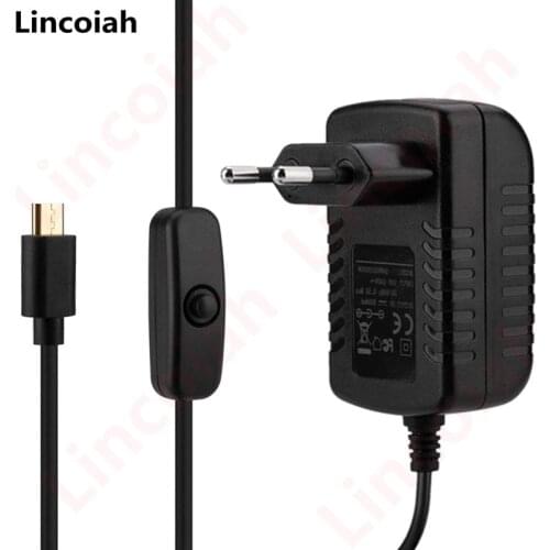 AC 100-240V DC 5V 3A Power Supply Switch Button Adapter Charger Micro USB Port 5 V Volt for Banana Pi BPI M2 M5 R64 R2 MT 7623