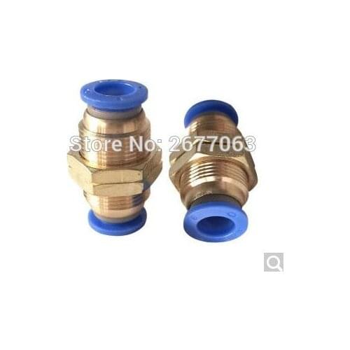 PM-10 Quick Joint Connecting Pneumatic Air Tubing Fittings 10mm-10mm Bulkhead Straight Union