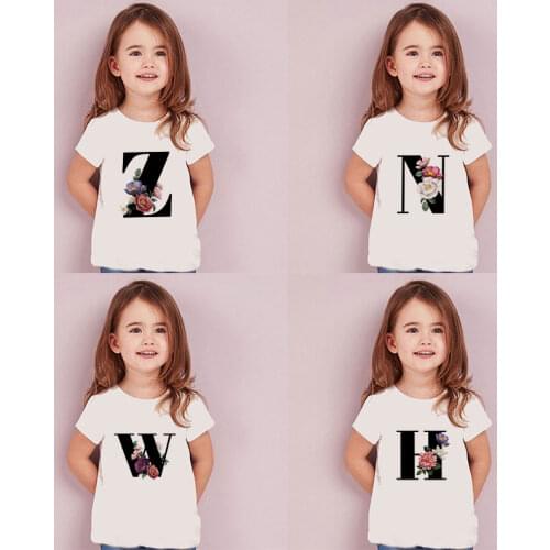 Flowers Element Nice Round Neck Kids Tshirt Harajuku Retro Boy Tshirt Unisex Summer New T-shirt Fashion Alphabet Girls Tshirts