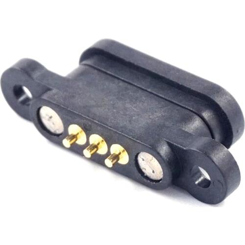 10 Pair Magnetic Spring Pogo Pin Connector Plug 3 Pole Pitch 2.3 MM Through Holes PCB Mount Male Female Probe Power Charge