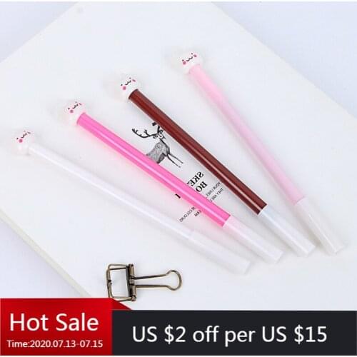 40 Pcs Little Fresh Cute Cartoon cat Cute Neutral Pen Stationery Creative Water Signature Gel Pen Stationary Wholesale