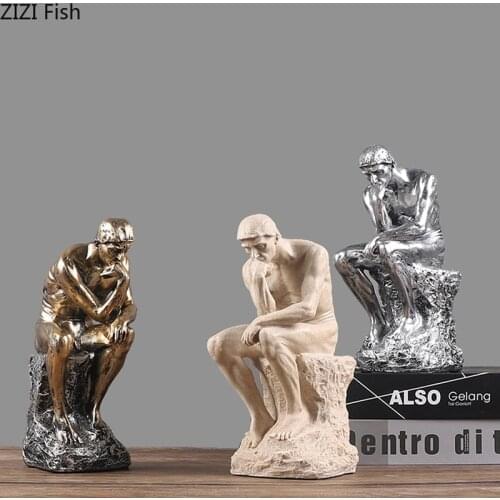 European Thinker Figure Decoration Creative Imitation Gypsum Material Office Bookend Store Living Room Decoration Art Sculpture