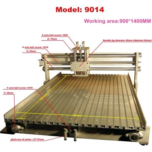 DIY aluminum cnc router frame 900x1400mm Z stroke 100mm 6090 aluminum frame engraving machine lathe bed cnc kit