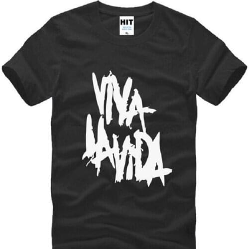 Rock coldplay Viva la vida Printed T Shirts Men Summer Style Short Sleeve O-Neck Cotton Mens T-Shirt Rock Music Tee Shirt Homme