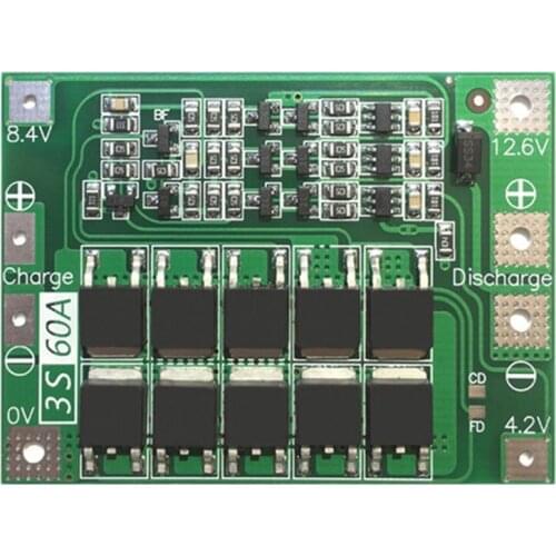 Hot 3S 60A Bms Board 11.1V 12.6V 18650 Li-Ion Lithium Battery Protection Board Enhanced Version