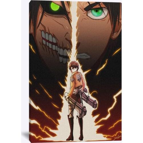 Canvas Modern Picture Anime Home Decor Painting Eren Jaeger Attack On Titan Wall Art Prints Poster Modular Frame Living Room
