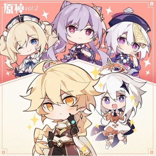 Game Genshin Impact Paimon Klee Keychain Acrylic Stand Model Plate Venti Diluc Ragnvindr Keyring Cosplay Pendant Toy Decor Gifts