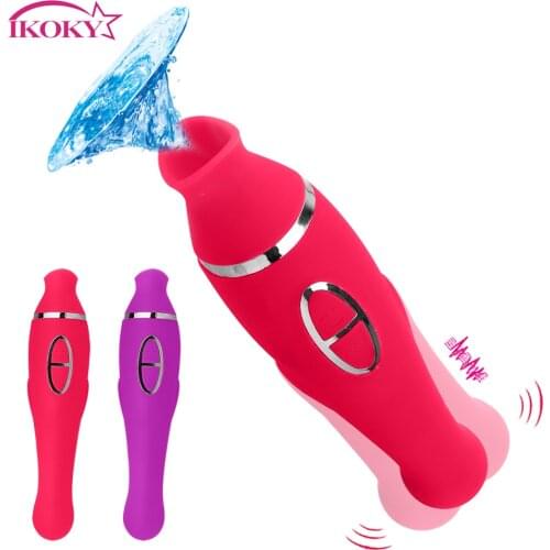 IKOKY Adult Products Nipple Sucking Tongue Sex Toys for Women Blowjob Pussy Pump Vagina Vibrator Clitoris Stimulator