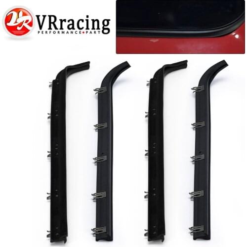 4 PC Kit Rubber Felt Front Door Window Sweep Trim Seals Car Belt Weatherstrip Dew Wipe Set For 87-97 Ford Bronco F150 F250 F350