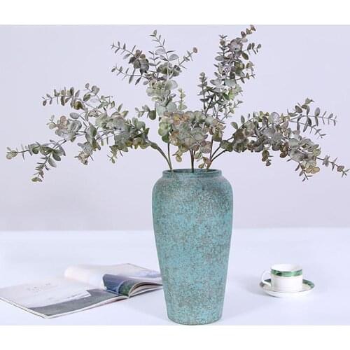 Hot 1Pc Artificial Eucalyptus Leaf 3 Branches Plant for DIY Wedding Party Home Decor
