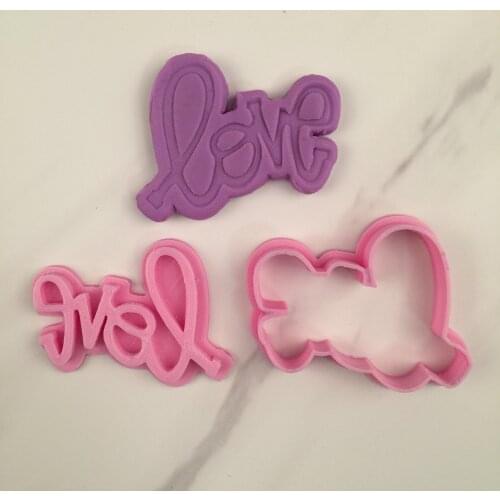 Love The wedding PLA Plastic Embosser Stamp Cookie Cutter Cake Mold Cake Tools Deluxe Stamp 3D Mold custom