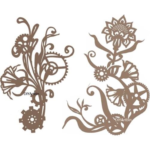 Steampunk Flower 2021 metal cutting dies Cut In Scrapbooking craft knife mould blade punch stencils dies art journal