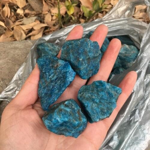Natural Blue apatite Crystal Rough Stone phosphorite Mineral samples healing