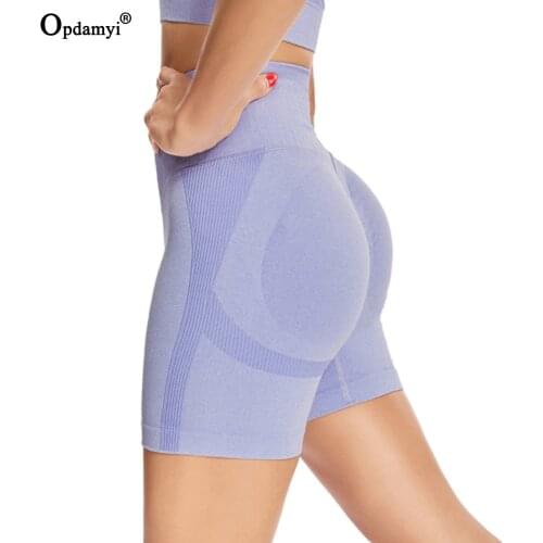 Slim Fit High Waist Yoga Sport Shorts Hip Push Up Women Fitness Running Legging Shorts Tummy Control Workout Gym Seamless Shorts
