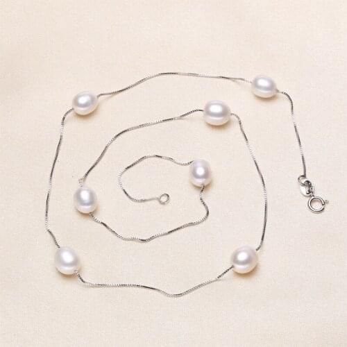 6-7mm Freshwater Pearl Necklace Hot Cheap Silver Plated Fashion Jewellery Nice Jewelry Good Gift