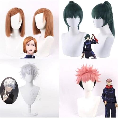 Cos Gift Anime Jujutsu Kaisen Cosplay Hair Nobara Megumi Maki Itadori Toge Satoru Wig Synthetic Halloween Carnival Cos Wig Hair