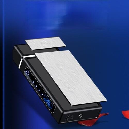 Plastic Double Arc Metal Drawing Creative Windproof USB Touch Sensing Rechargeable Lighter Smoking Accessories for Weed Men Gift