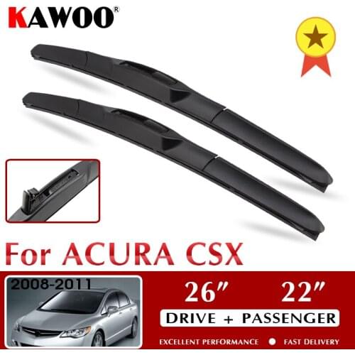 KAWOO Car Wiper Blade Windshield Blades for Acura CSX 26"+22" Year Form 2008 To 2011 Auto Accessories Fit U Hook Arm LHD/RHD