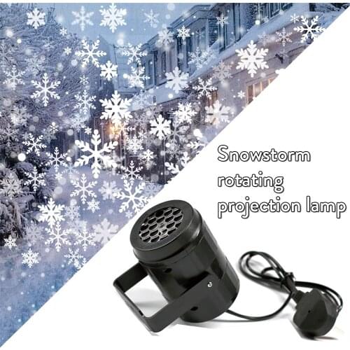 LED Stage Lights LED Snowflake Light White Snowstorm Projector Christmas Atmosphere Holiday Family Party Special Lamp For Room
