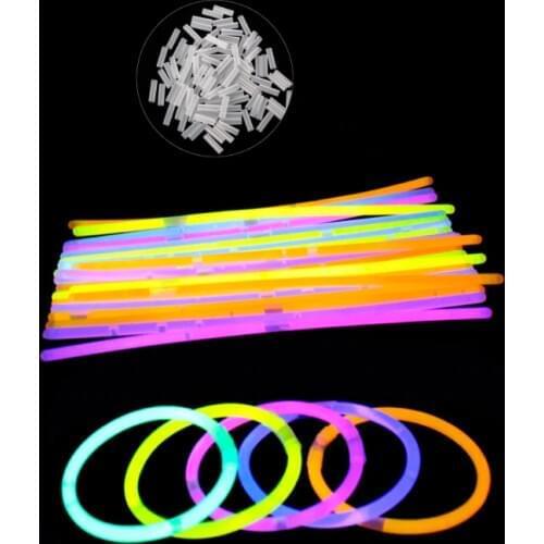 100pc Multi Color Light Sticks Glow Fluorescence Sticks Bracelets Necklaces Neon Party Supplies Luminous Decoration Light Up Toy
