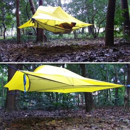 SKYSURF Camping Tree Tent 3-4 Persons Ultralight Portable Camping Tent Triangle Suspension Hanging Tent Camping Beach Hammock
