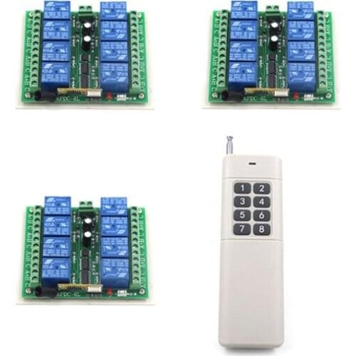 8 KEY RF Universal Remote Control 1000M Transmitter Controller DC 12V 8CH Receiver Wireless Remote Control Switch SKU: 5264