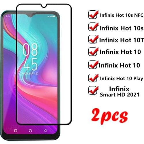 For Infinix Hot 10S NFC Glass For Infinix Hot 10S NFC Phone Film HD Screen Protector For Infinix Hot 10 Lite 10S NFC Glass 2 PCS