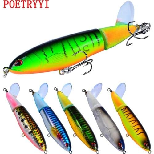 1 crank pencil Min fish bait propeller tractor hard bait floating water pencil lure bait body fishing bait 30