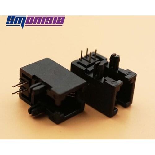 100pcs/lot 6Pin RJ11 Female Socket 95001-6P6C Female RJ12 Phone jack 90 degrees RJ Crystal Connector