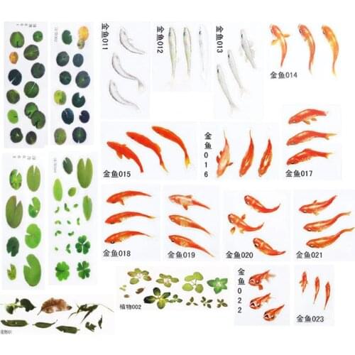 19 Pcs/set 3D Goldfish Duckweed Handmade Epoxy Filler Sticker DIY Jewelry Making M2EA