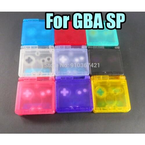2sets Transparent Limited Edition Full Housing Shell For GBA SP For Nintend Gameboy Advance SP Clear Game Console Cover Case