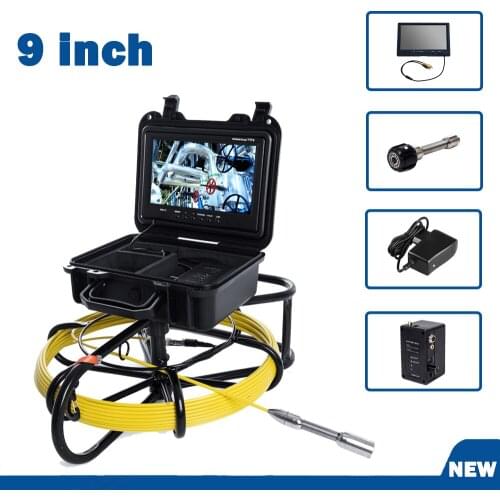 23mm Spring Camera Waterproof IP68 9inch Large Screen Pipe Sewer Drain Inspection Camera Endoscope Borescope DVR 20M