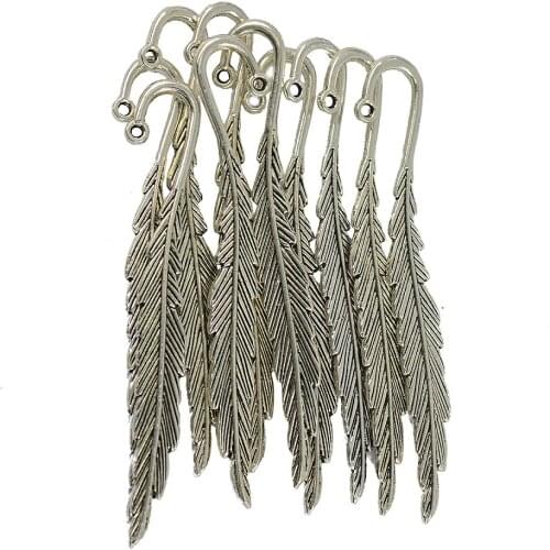 30pcs Tibetan Silver Beading Bookmarks With Loop For DIY Making