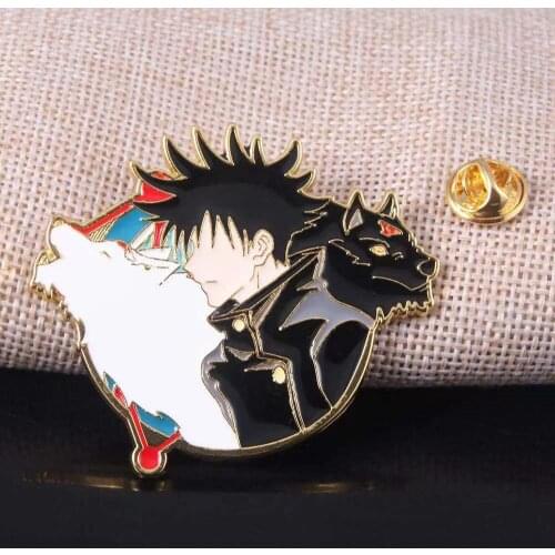 Anime Jujutsu Kaisen Gojo Satoru Fushiguro Megumi Inumaki Toge Metal Badge Pin Brooch Bag Accessories Cosplay Props