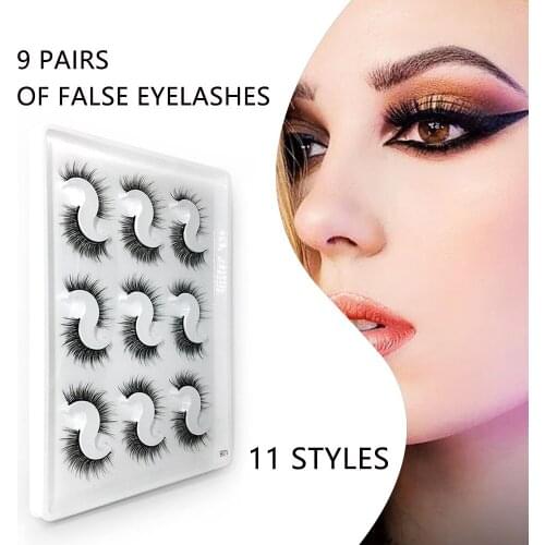 AY 9 Pair Beauty lashes Make up 6D Mink lashes 2020 New Women Eyelashes Mink lashes vendors wholesale Beauty Makeup Tools