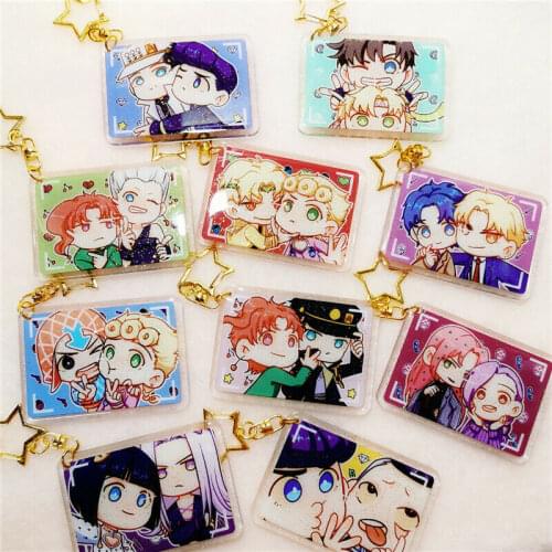 New cosmile Jojos Bizarre Adventure Joestar Bucciarati Diablos Keychain keyring strap pendant Cosplay Limit fashion cos gift hot
