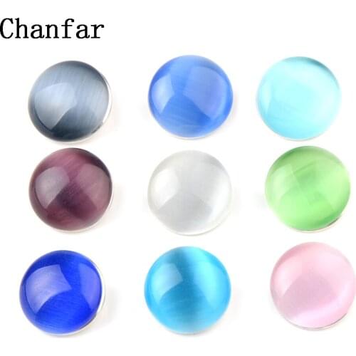 Chanfar Cheaper Random mixed Cat Eye Shell Metal Polymer Clay Charm Snap Buttons Fit 18MM DIY Bracelet Women Men Jewelry